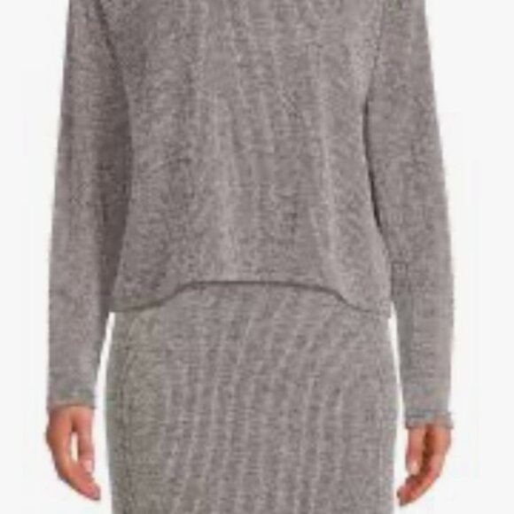 Time and Tru | Gray Long Sleeved Cropped Sweater - Matching Set Available - Picture 1 of 5